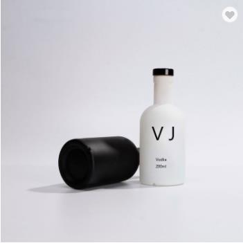 Matte black 200ml Round Liquor Wine Vodka Glass Bottles glass bottle manufacturer